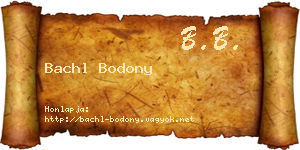 Bachl Bodony névjegykártya